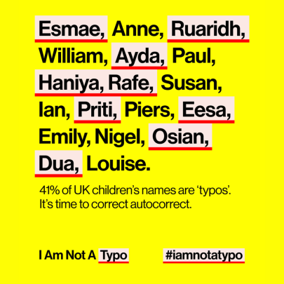 'I Am Not A Typo' calls for tech giants to correct autocorrect