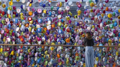 Up Next: A powerful installation of inflated birthday balloons to mourn missed loved ones