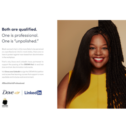 Dove and LinkedIn create a provocative campaign about what hair types are 'professional'