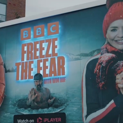 Shivering billboard unveiled in Salford for Wim Hof’s new BBC One show