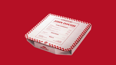 Up Next: The pros and cons of (checks notes)... having your CV printed on a pizza box